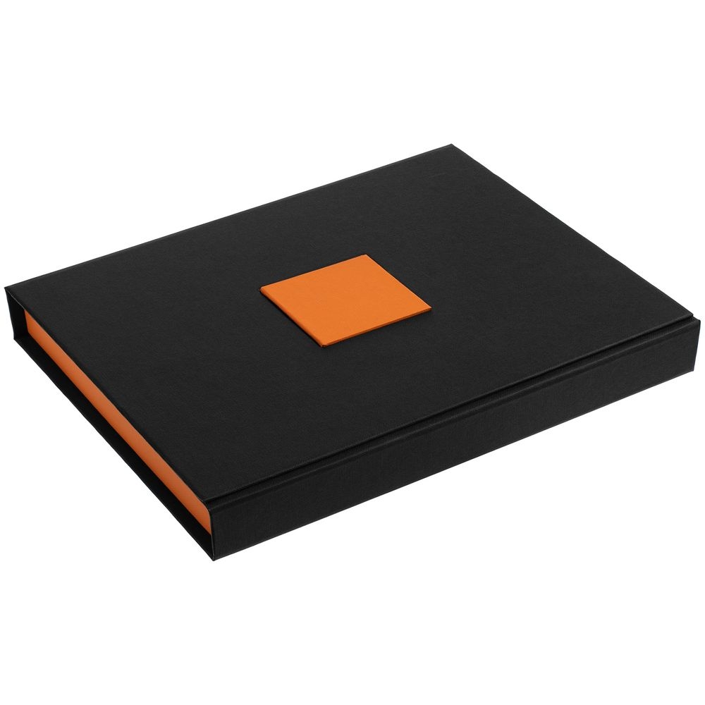 Коробка под набор Plus, черная с оранжевым, черный, оранжевый, картон