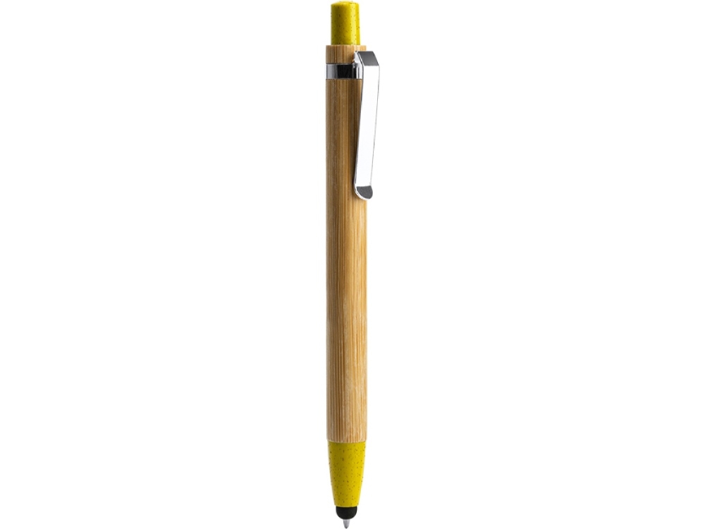 Ручка-стилус шариковая бамбуковая NAGOYA, желтый, растительные волокна