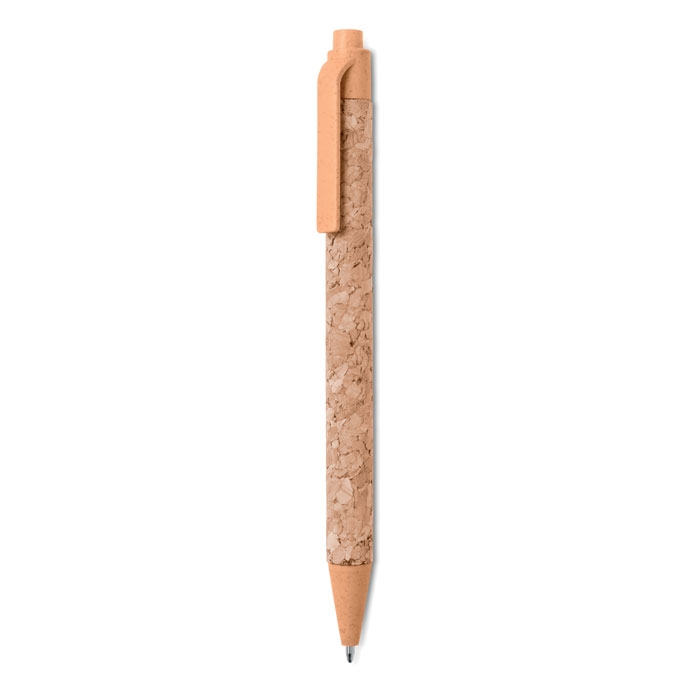 Ручка шариковая пробковая, оранжевый, пластик