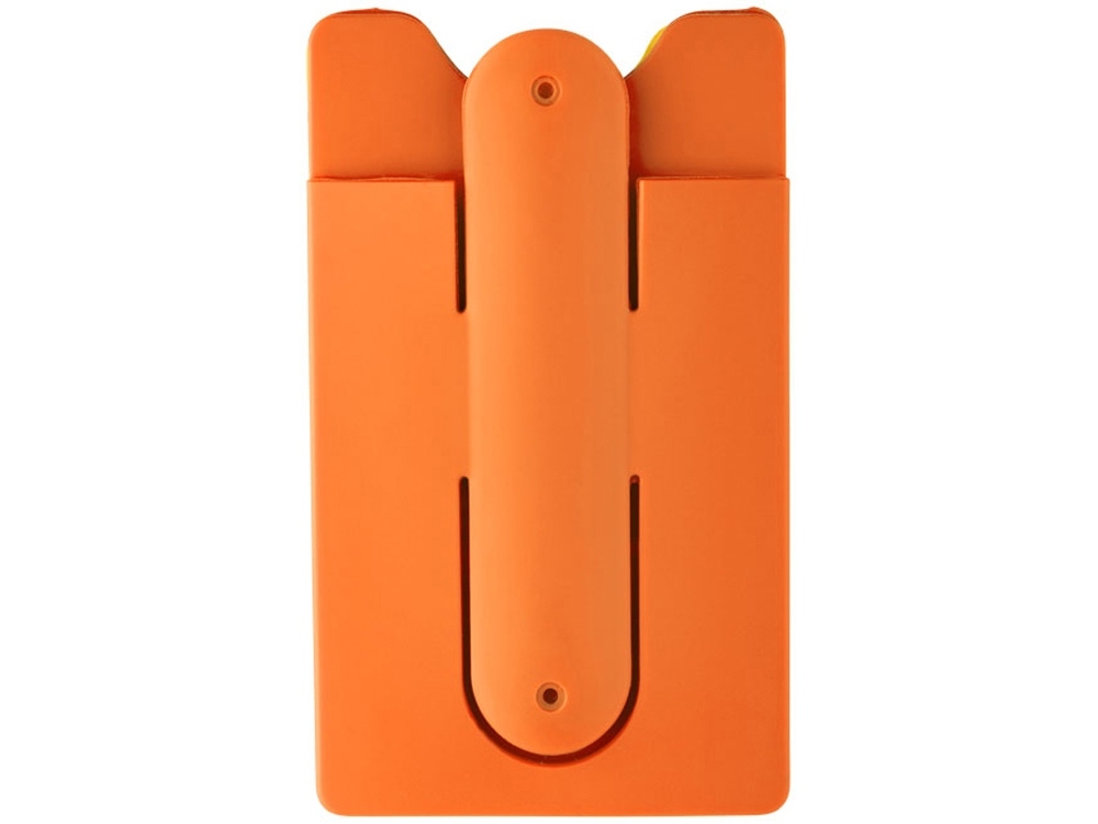 Футляр для кредитных карт с держателем мобильного, оранжевый, силикон