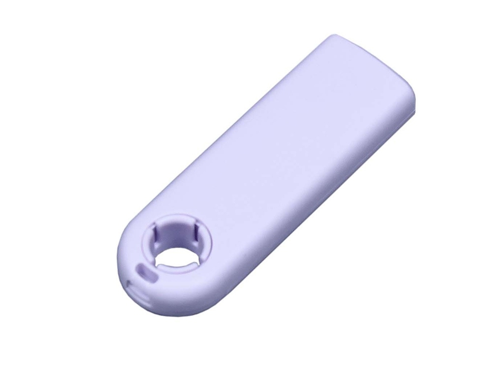 USB 2.0- флешка промо на 16 Гб прямоугольной формы, выдвижной механизм, белый, пластик