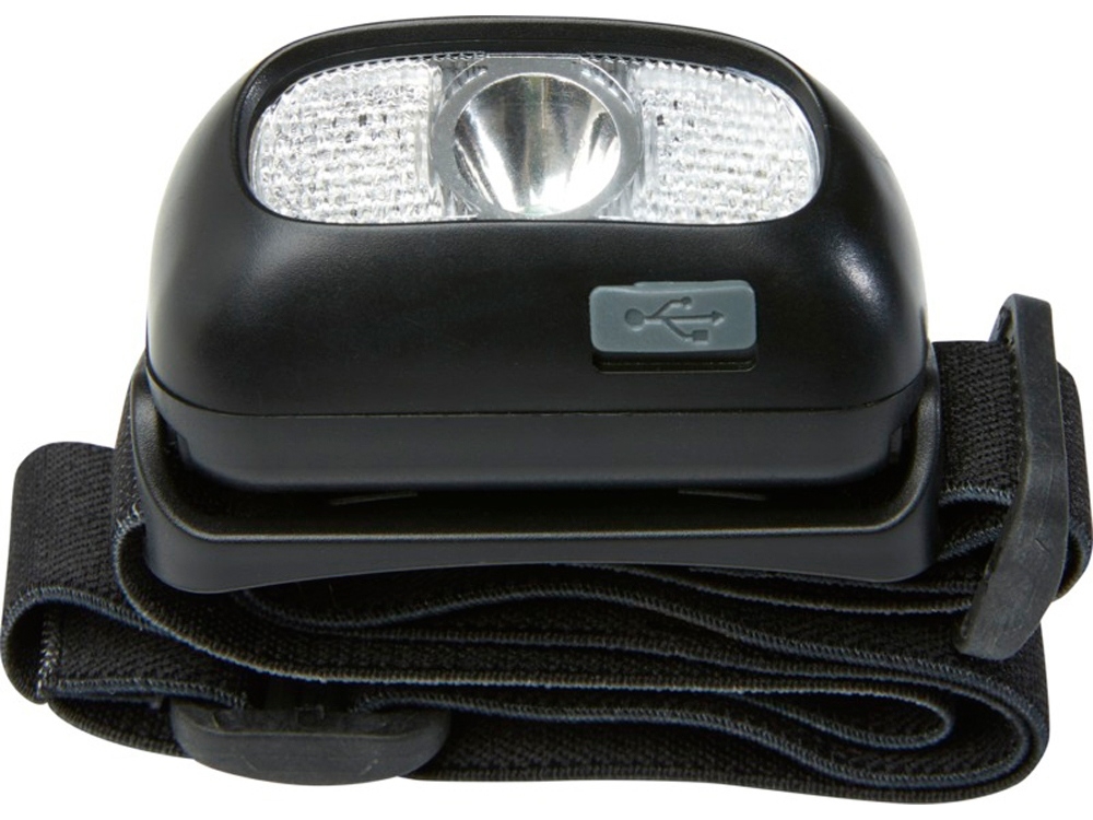 Налобный фонарик «Ray» с аккумулятором, черный, пластик