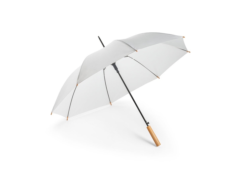 Зонт-трость «APOLO», белый, дерево, пластик, металл