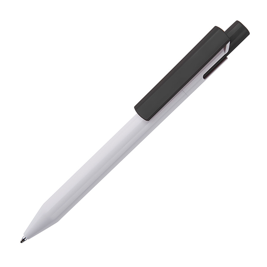 Ручка шариковая Zen, белый/черный, пластик, черный, белый, пластик