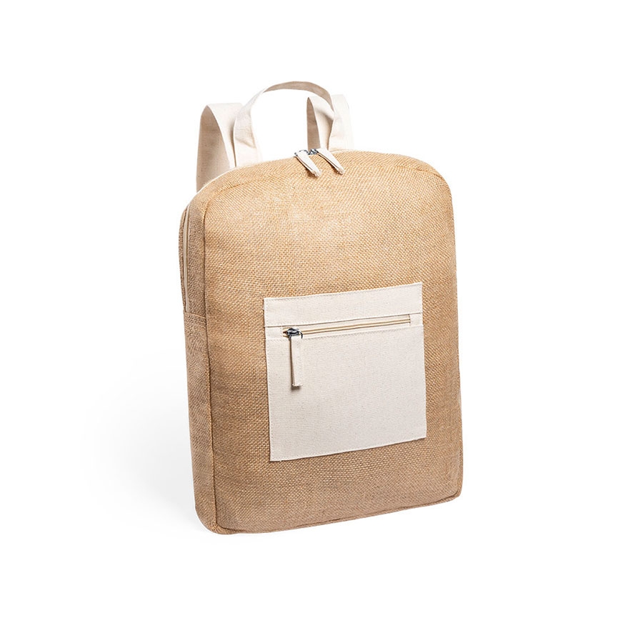 Рюкзак MARNEL, бежевый, 40 x 32 x 7 см, 100% джут 240 г/м2 /хлопок 200 г/м2, бежевый, 100% джут/хлопок