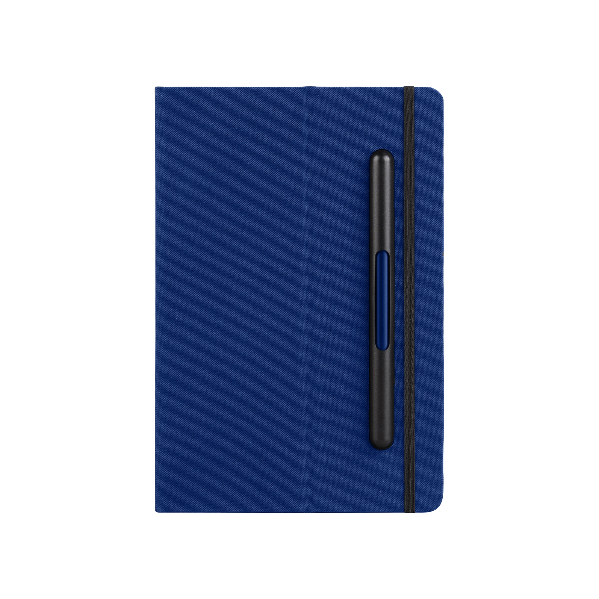 Блокнот с ручкой и вечным карандашом в пенале, с подставкой под смартфон, синий