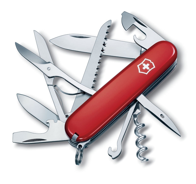 Нож перочинный VICTORINOX Huntsman, 91 мм, 15 функций, красный, красный, пластик abs / cellidor