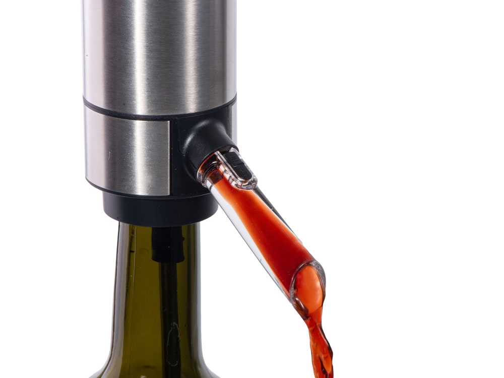 Электрический аэратор-диспенсер для вина «Wine delight», серебристый, пластик, металл