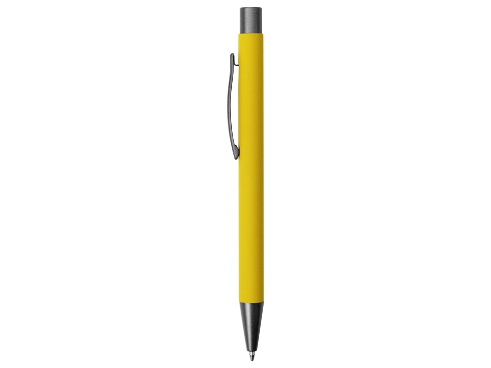 Ручка металлическая soft-touch шариковая «Tender», серый, желтый, soft touch