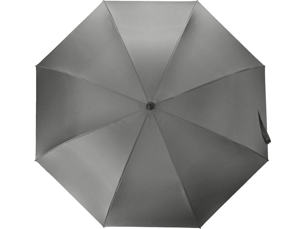 Зонт-трость «Lunker» с большим куполом (d120 см), серый, полиэстер, soft touch