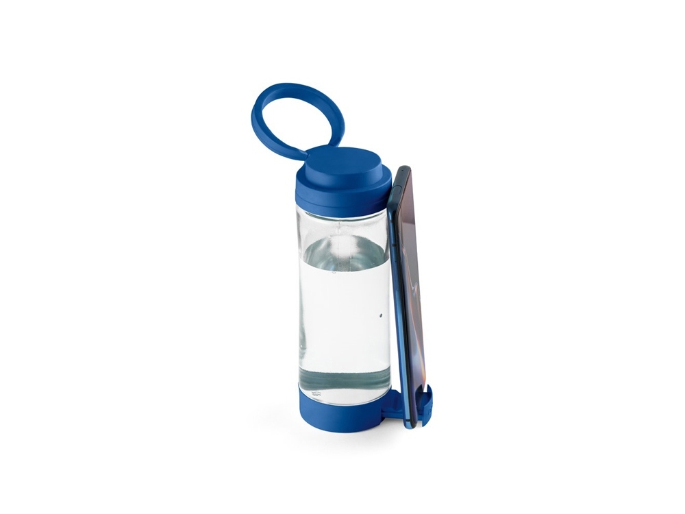 Стеклянная спортивная бутылка  «QUINTANA», 390 мл, синий, пластик, стекло