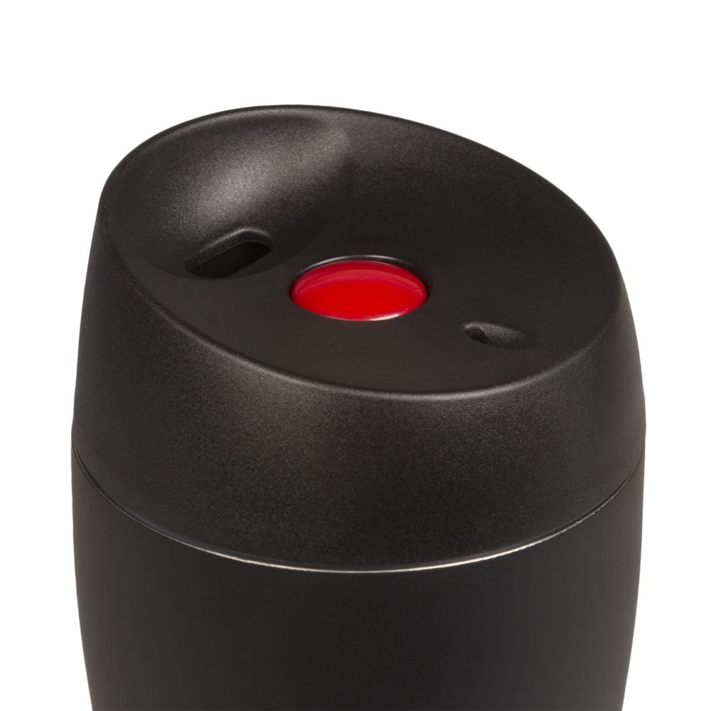 Термостакан Solingen, вакуумный, герметичный, черный, черный, корпус - металл; крышка - пластик