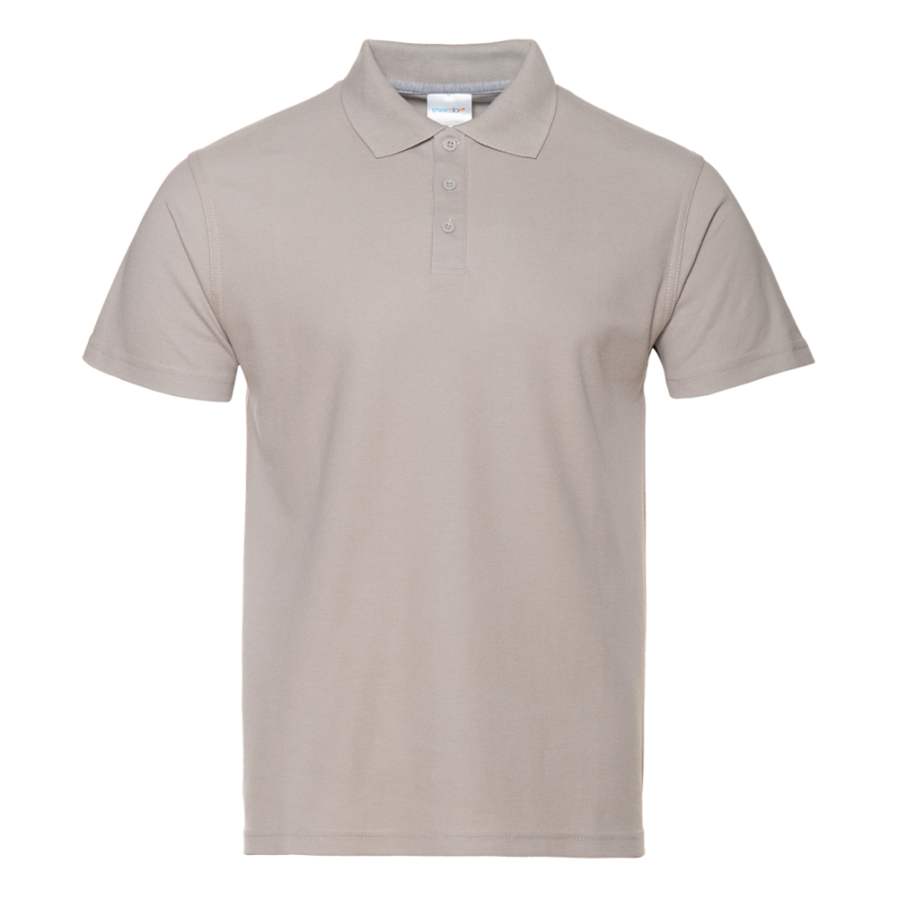 Рубашка поло мужская STAN хлопок/полиэстер 185, 104, С-серый, 185 гр/м2, хлопок
