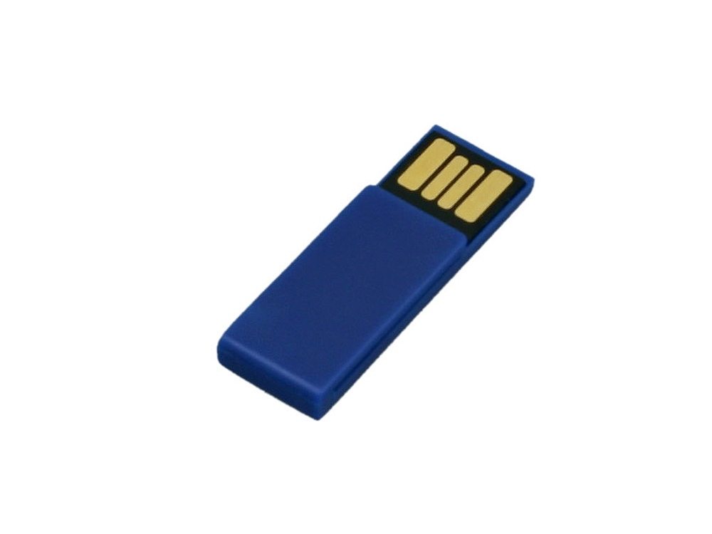 USB 2.0- флешка промо на 32 Гб в виде скрепки, синий, пластик