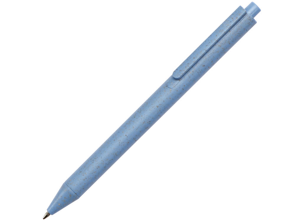 Блокнот А5 «Toledo M» с обложкой из пшеницы и пластика и шариковой ручкой, синий, растительные волокна