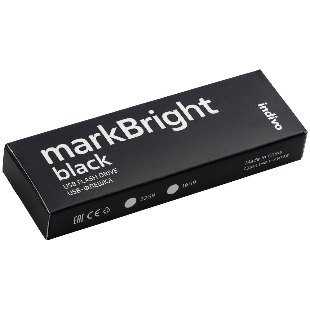 Флешка markBright Black с красной подсветкой, 32 Гб, красный, металл