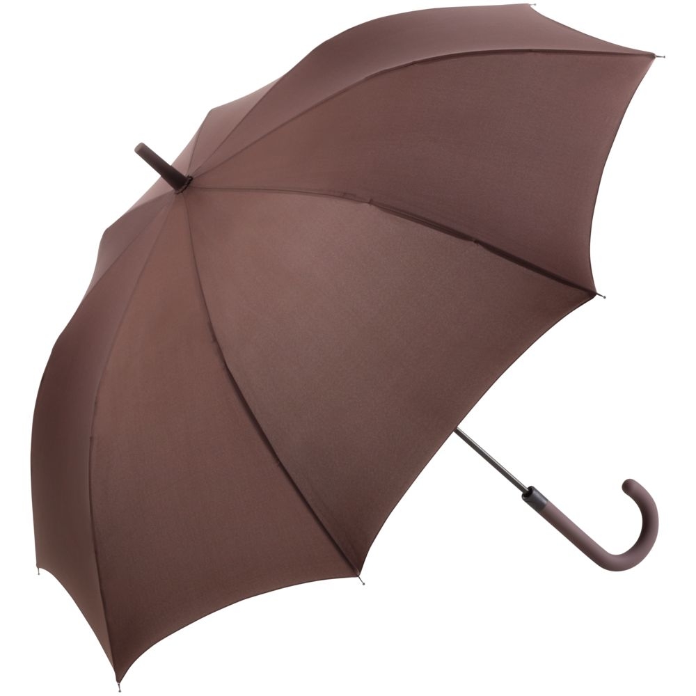 Зонт-трость Fashion, коричневый, коричневый, купол - эпонж; ручка - пластик, оцинкованная сталь, оцинкованная сталь; каркас - стеклопластик