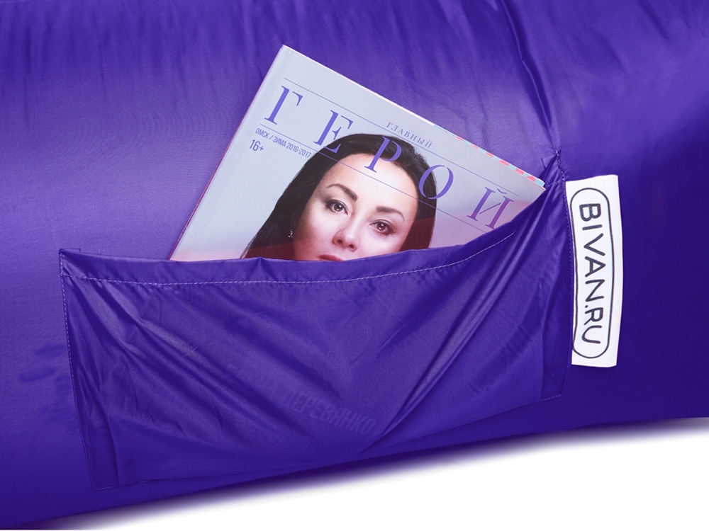 Надувной диван «Биван 2.0» с логотипом, цвет фиолетовый, материал полиэстер- цена от 3551 руб