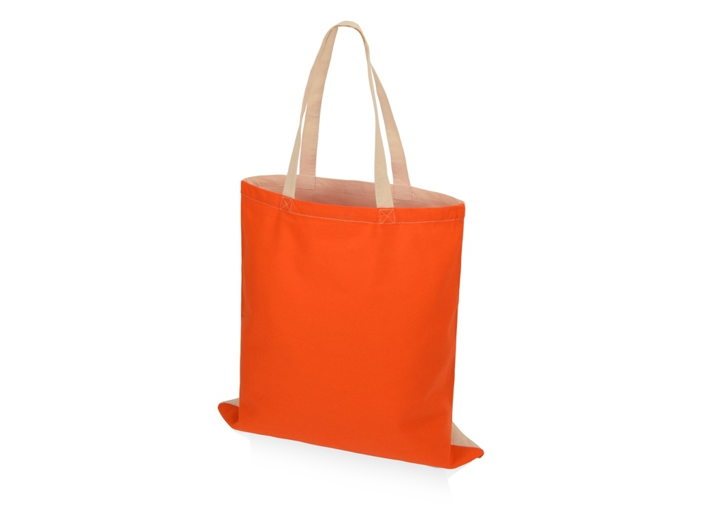 Сумка для шопинга «Twin» двухцветная из хлопка, 180 г/м2, оранжевый, хлопок