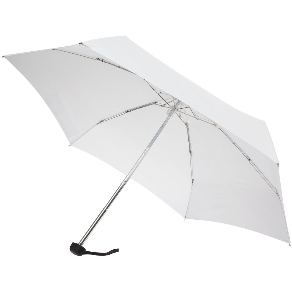 Зонт складной Five, белый, белый, купол - эпонж, алюминий, 190t; футляр - эва; ручка - пластик; спицы - металл