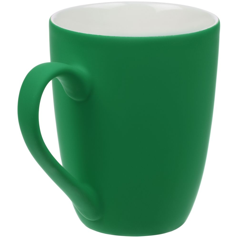 Кружка Good Morning с покрытием софт-тач, зеленая, зеленый, фарфор; покрытие софт-тач