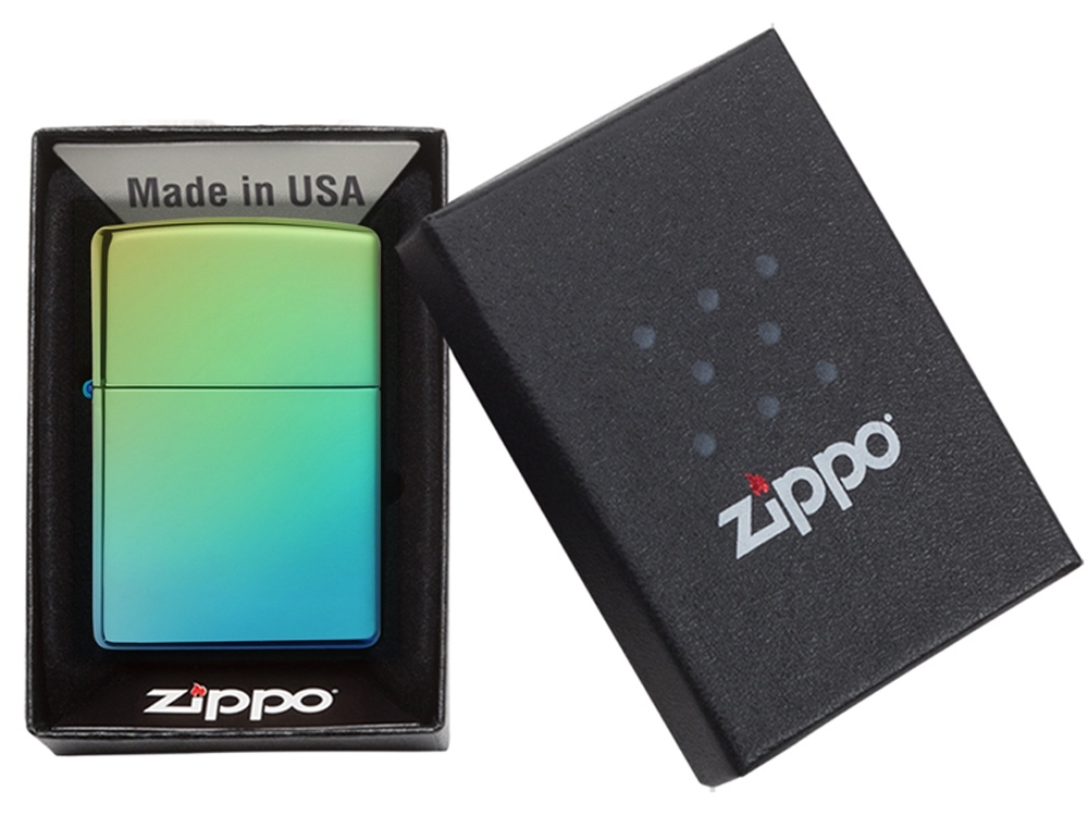 Зажигалка ZIPPO Classic с покрытием High Polish Teal, зеленый, металл