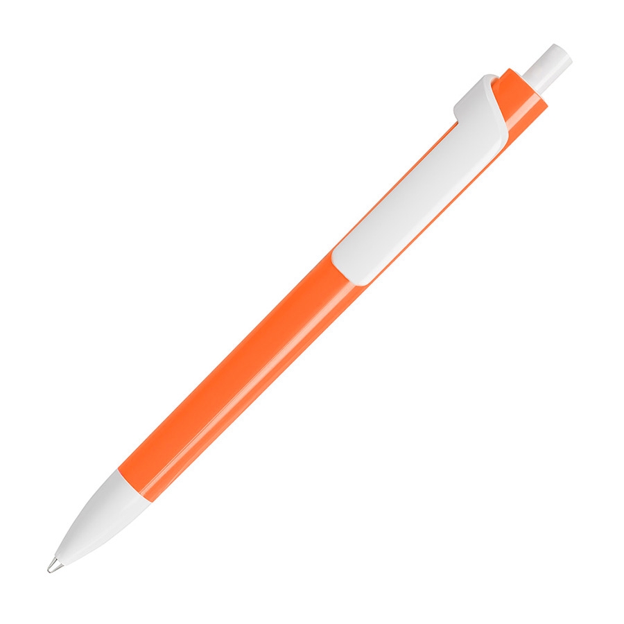 Ручка шариковая FORTE NEON, неоновый оранжевый/белый, пластик, оранжевый, белый, пластик