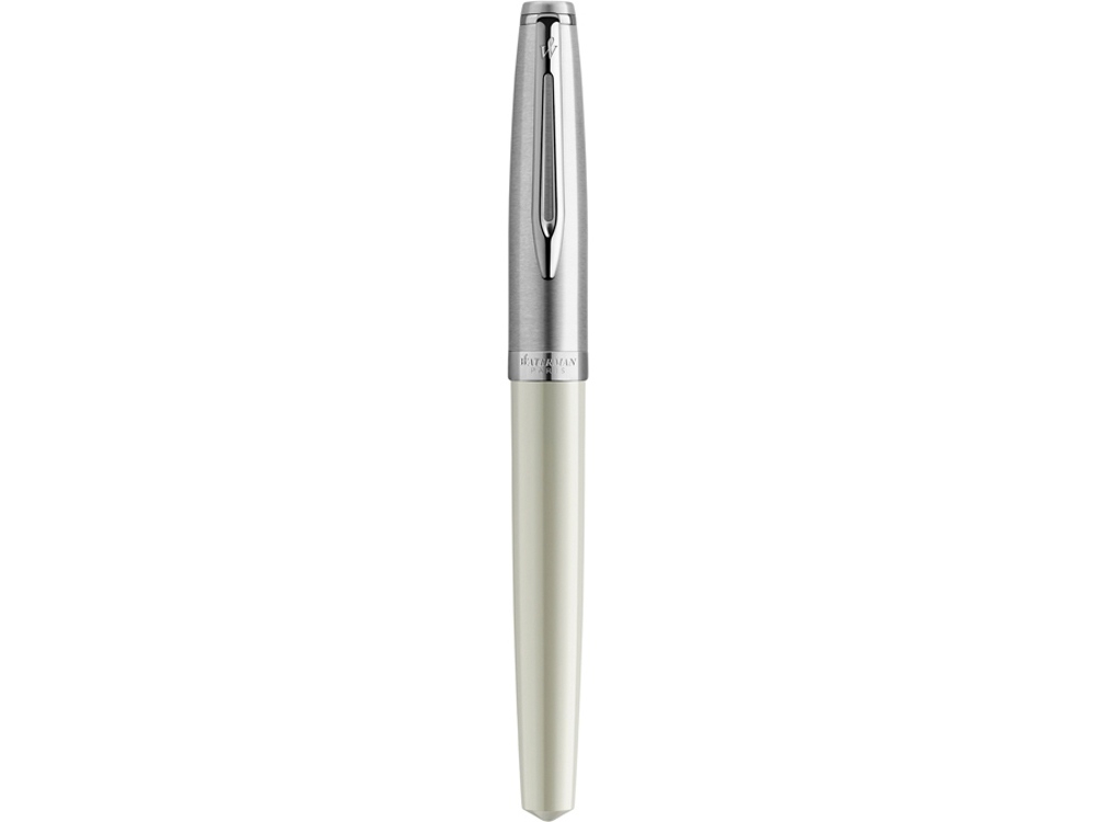 Ручка-роллер Embleme, белый, серебристый, металл