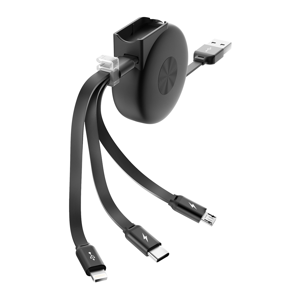 Кабель Olmio SLIDE USB 2.0 3 в 1, пластик