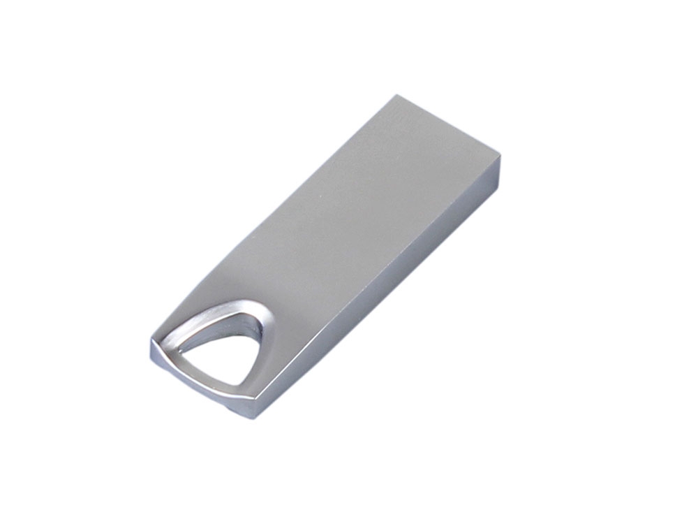USB 2.0-флешка на 8 Гб с мини чипом и отверстием для цепочки, серебристый