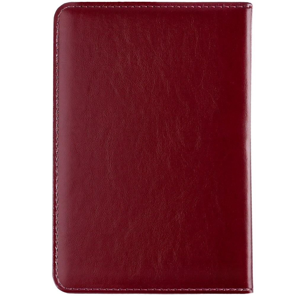 Обложка для паспорта Signature, бордовая, бордовый, кожа