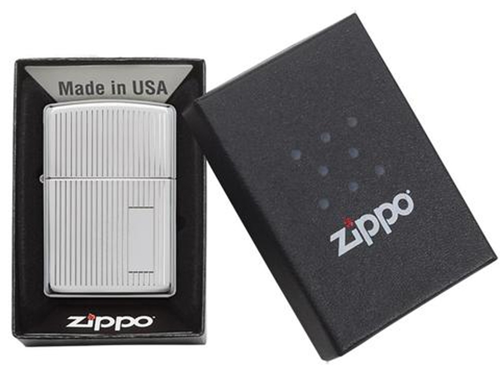 Зажигалка ZIPPO Classic с покрытием High Polish Chrome, серебристый, металл