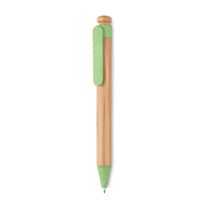 Ручка шариковая из бамбука, зеленый, бамбук