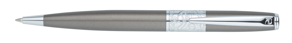 Ручка шариковая Pierre Cardin BARON, цвет - серый. Упаковка В., серый, латунь, нержавеющая сталь