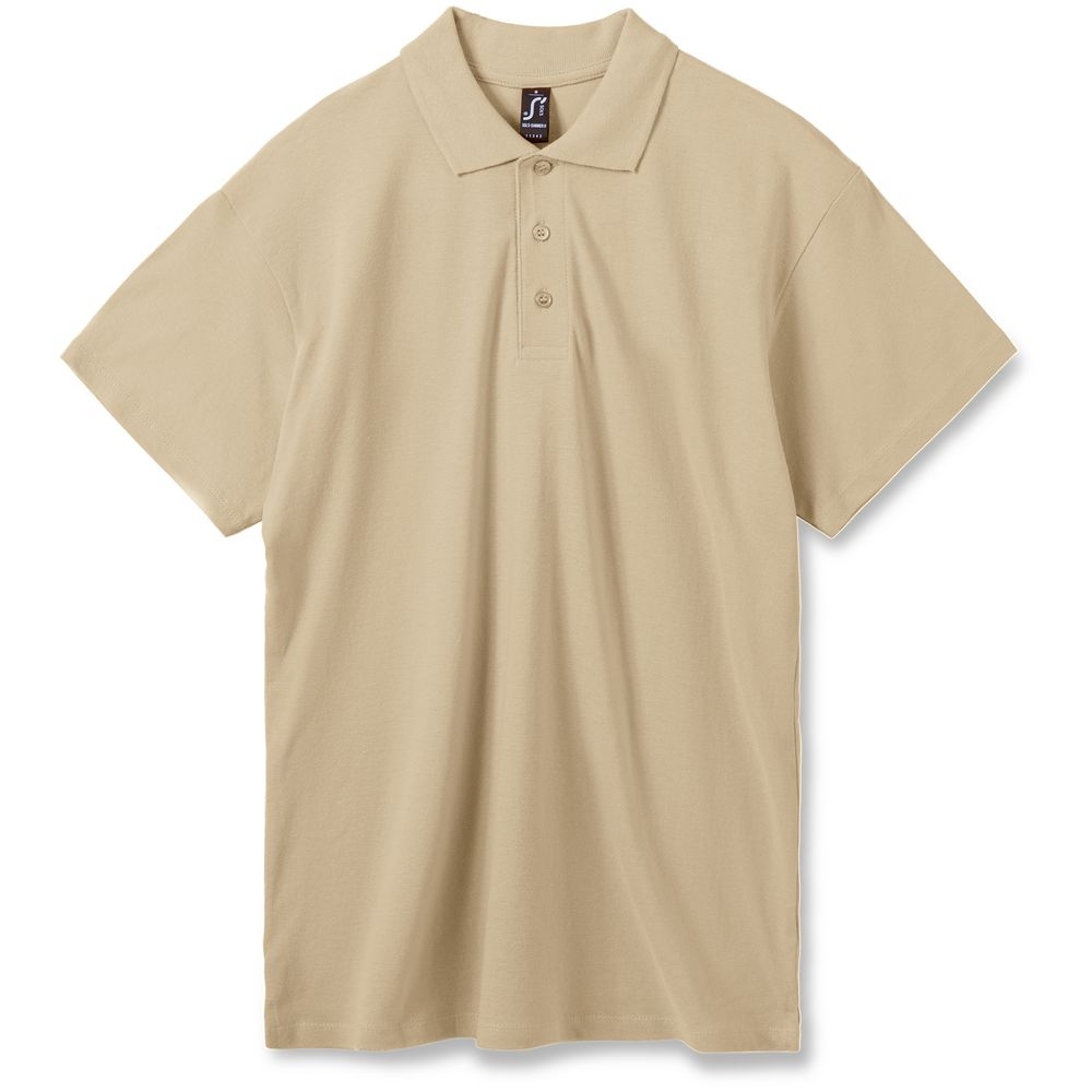Рубашка поло мужская Summer 170, бежевая, бежевый, хлопок