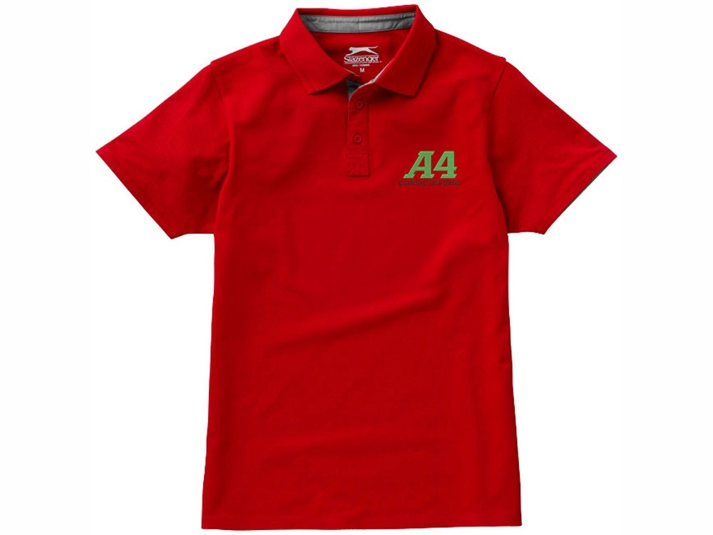 Рубашка поло «Hacker» мужская, красный, серый, хлопок