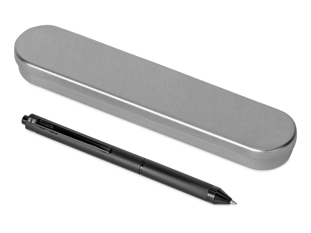Ручка мультисистемная металлическая «System» в футляре, черный, металл
