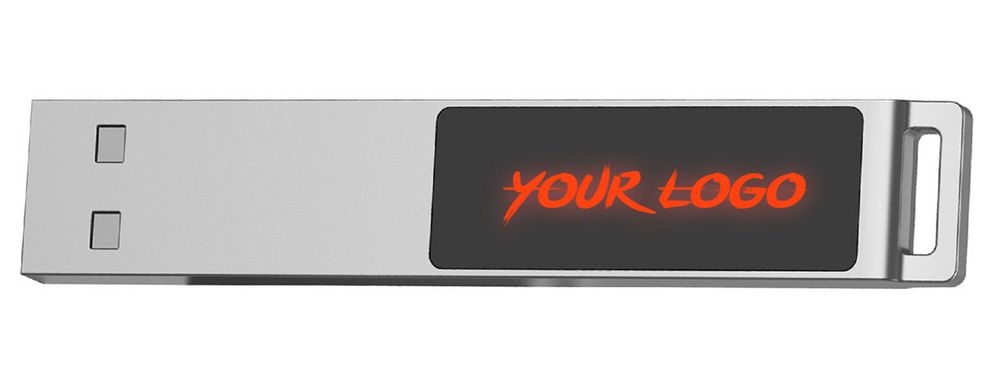 Флешка markBright с красной подсветкой, 16 Гб, красный, металл; пластик