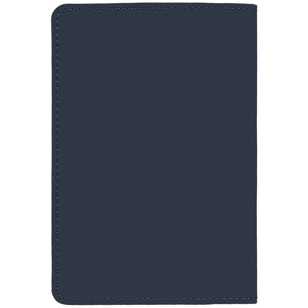 Обложка для паспорта Alaska, синяя, синий, натуральная кожа; покрытие софт-тач