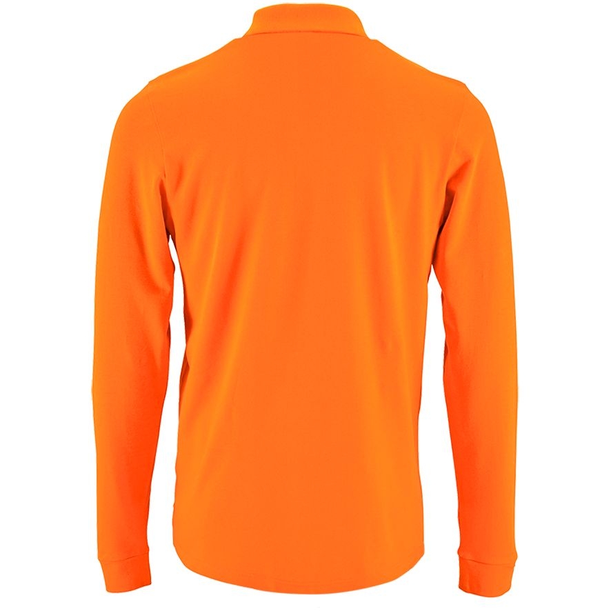 Рубашка поло мужская с длинным рукавом Perfect LSL Men, оранжевая, оранжевый, хлопок