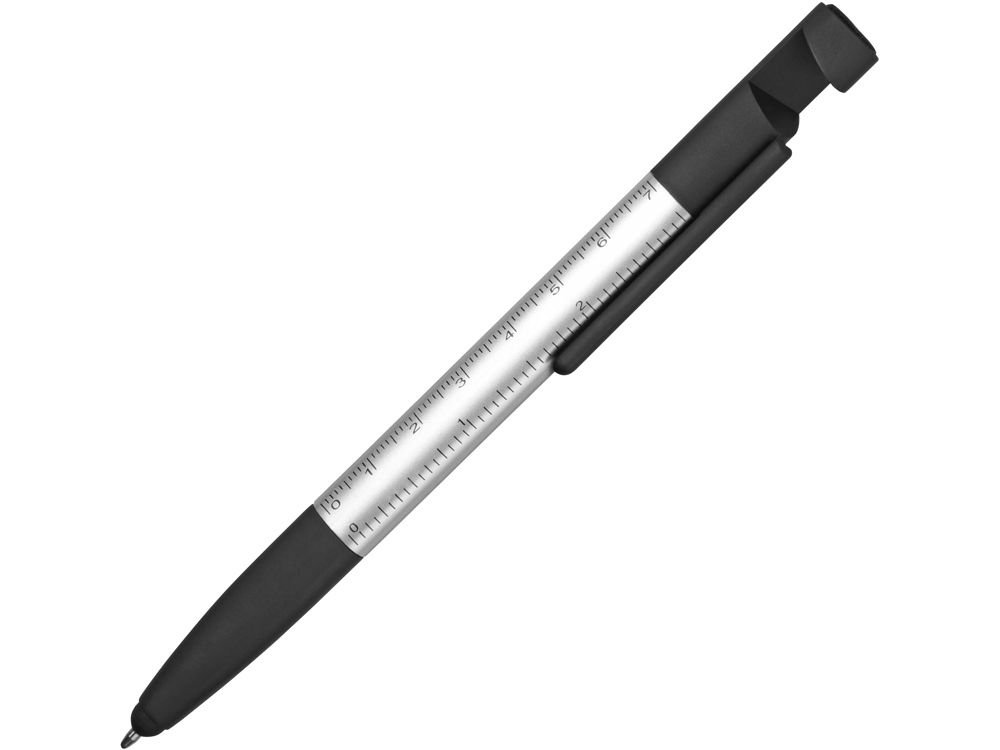 Ручка-стилус металлическая шариковая «Multy», черный, серебристый, пластик