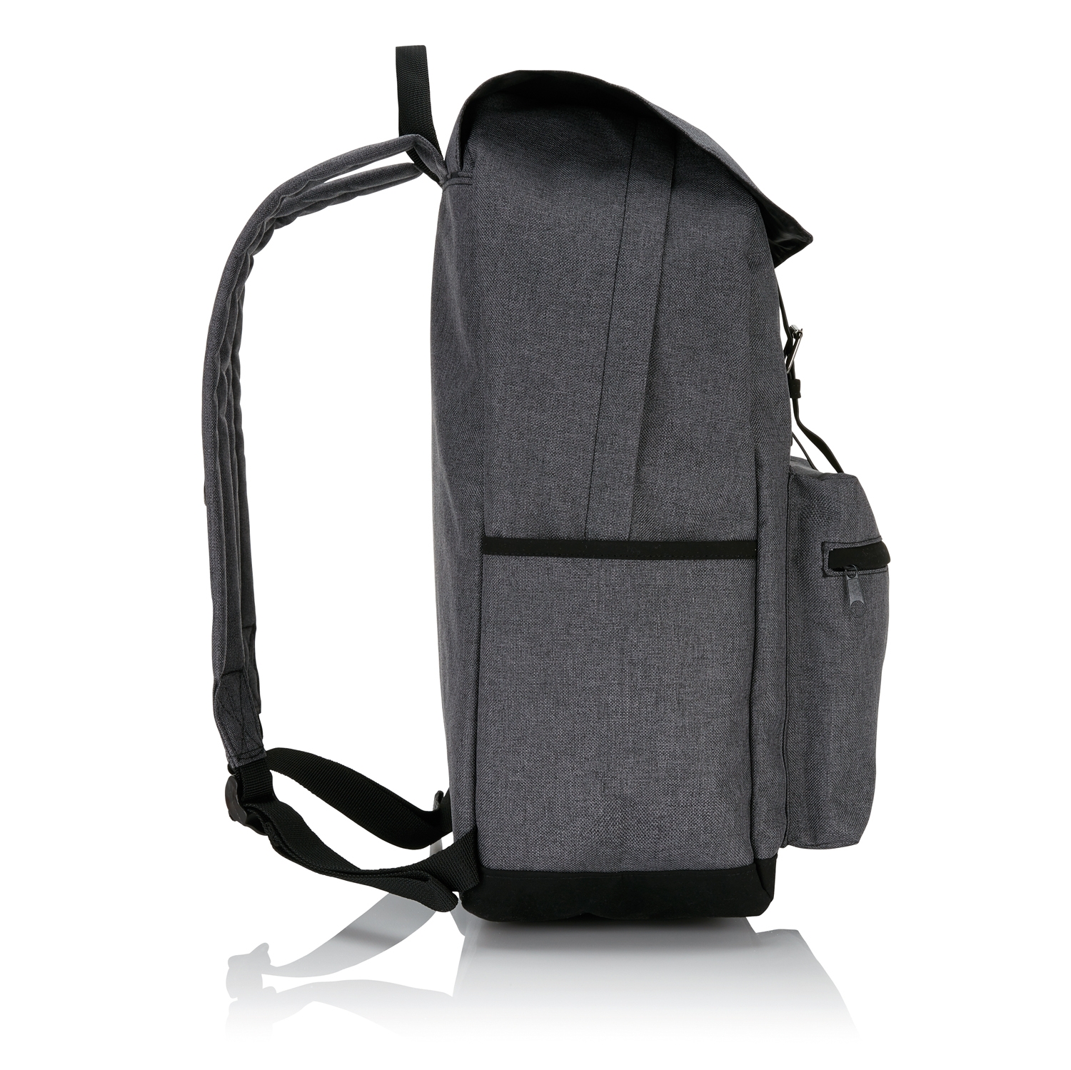 Стильный рюкзак для ноутбука с застежками на кнопках, серый, полиэстер; полиэстер