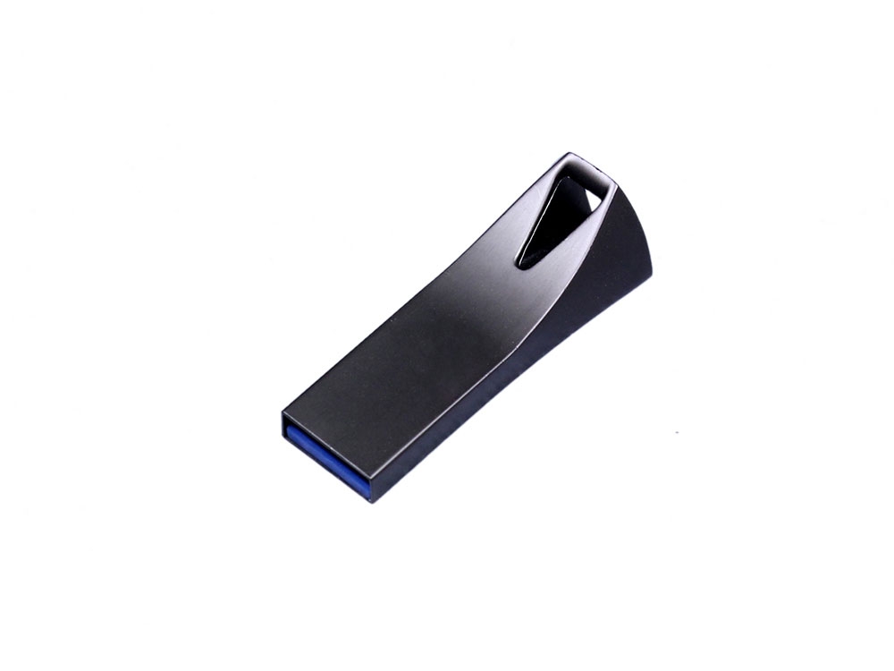 USB 2.0- флешка на 16 Гб компактная с мини чипом и отверстием, серебристый, металл