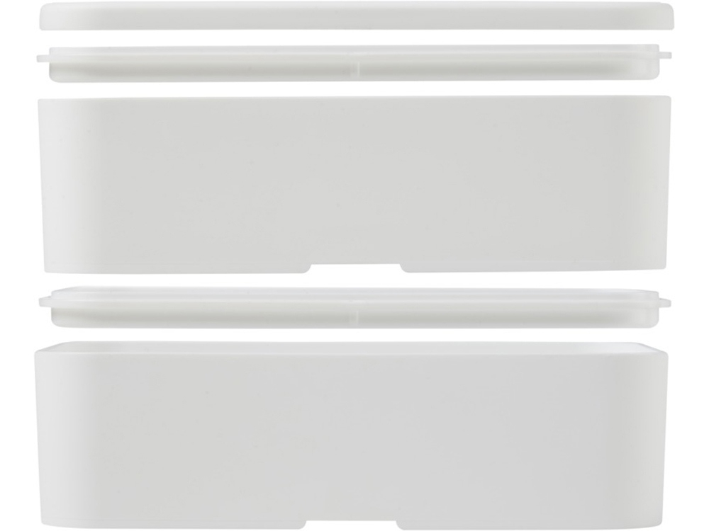 Двухслойный ланчбокс «MIYO», белый, серый, пластик