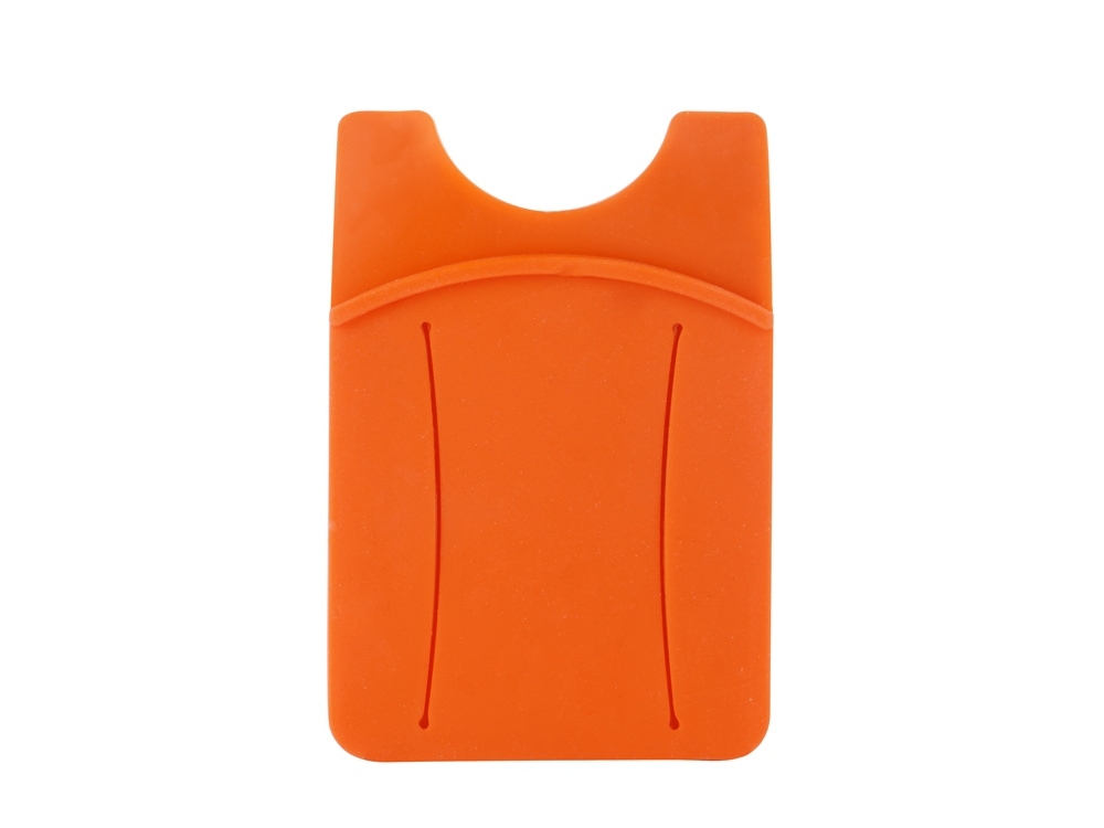 Картхолдер для телефона с держателем «Trighold», оранжевый, силикон