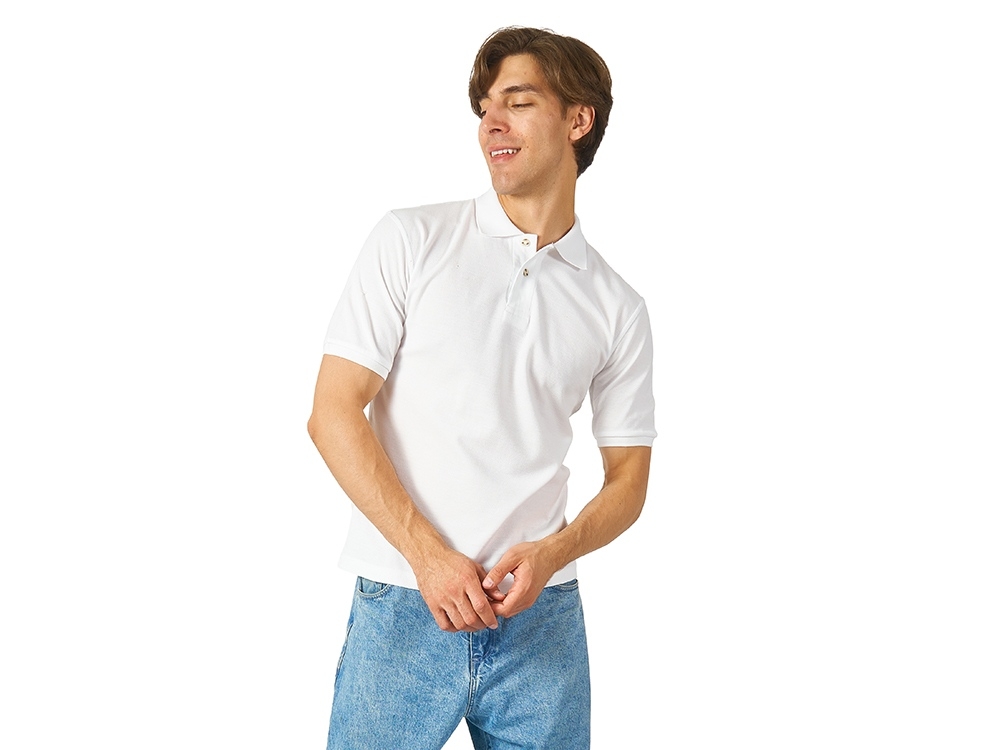 Рубашка поло "Boston 2.0" мужская, белый, хлопок