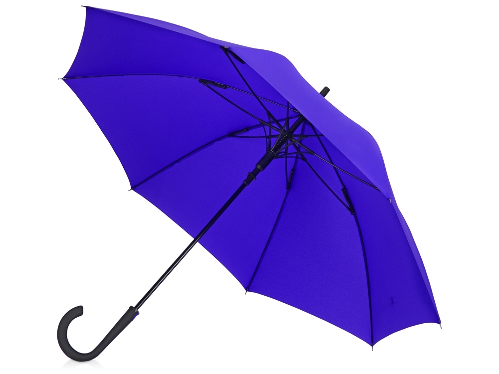 Зонт-трость «Bergen», синий, полиэстер, soft touch