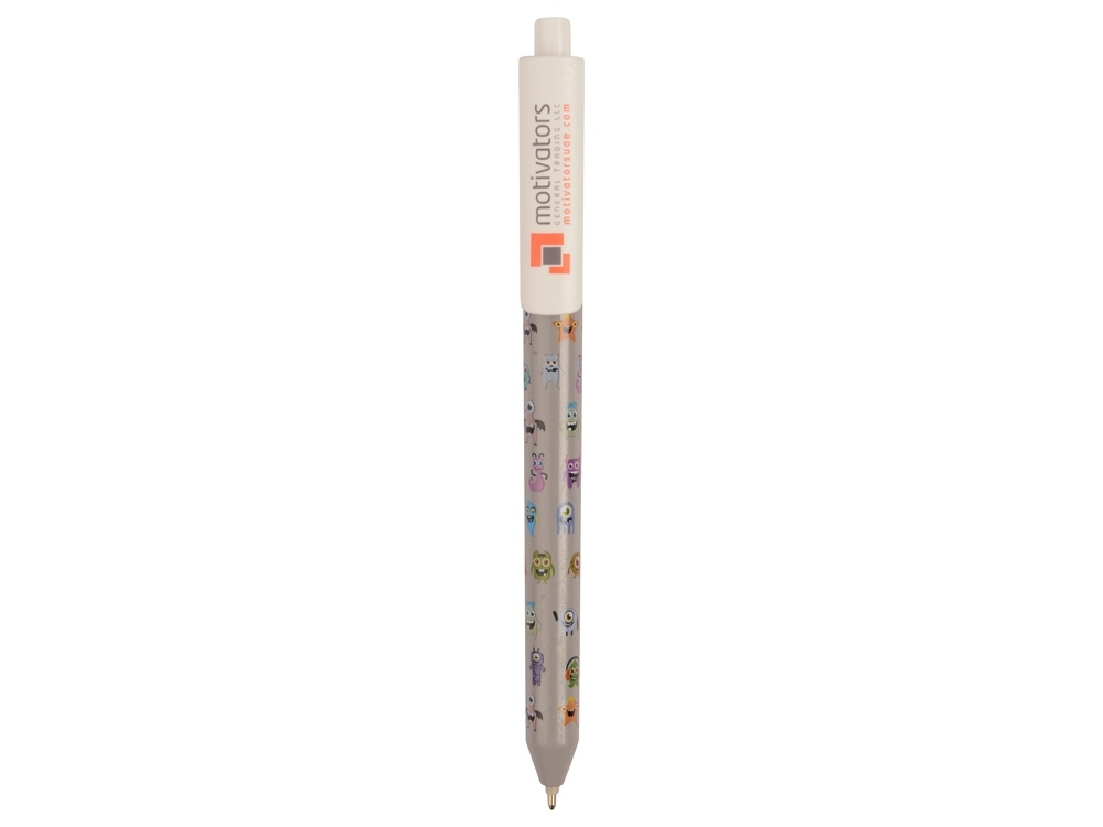 Ручка пластиковая шариковая Pigra P03 с круговым нанесением, белый, пластик