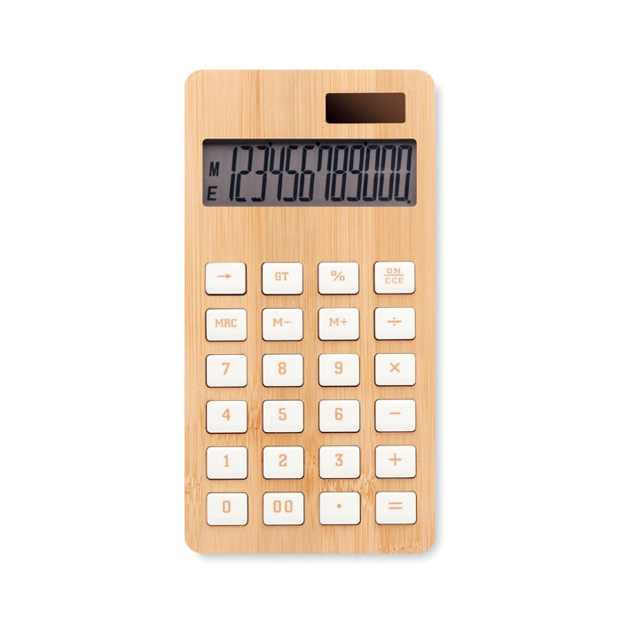 Калькулятор 12-разрядн бамбук, бежевый, бамбук