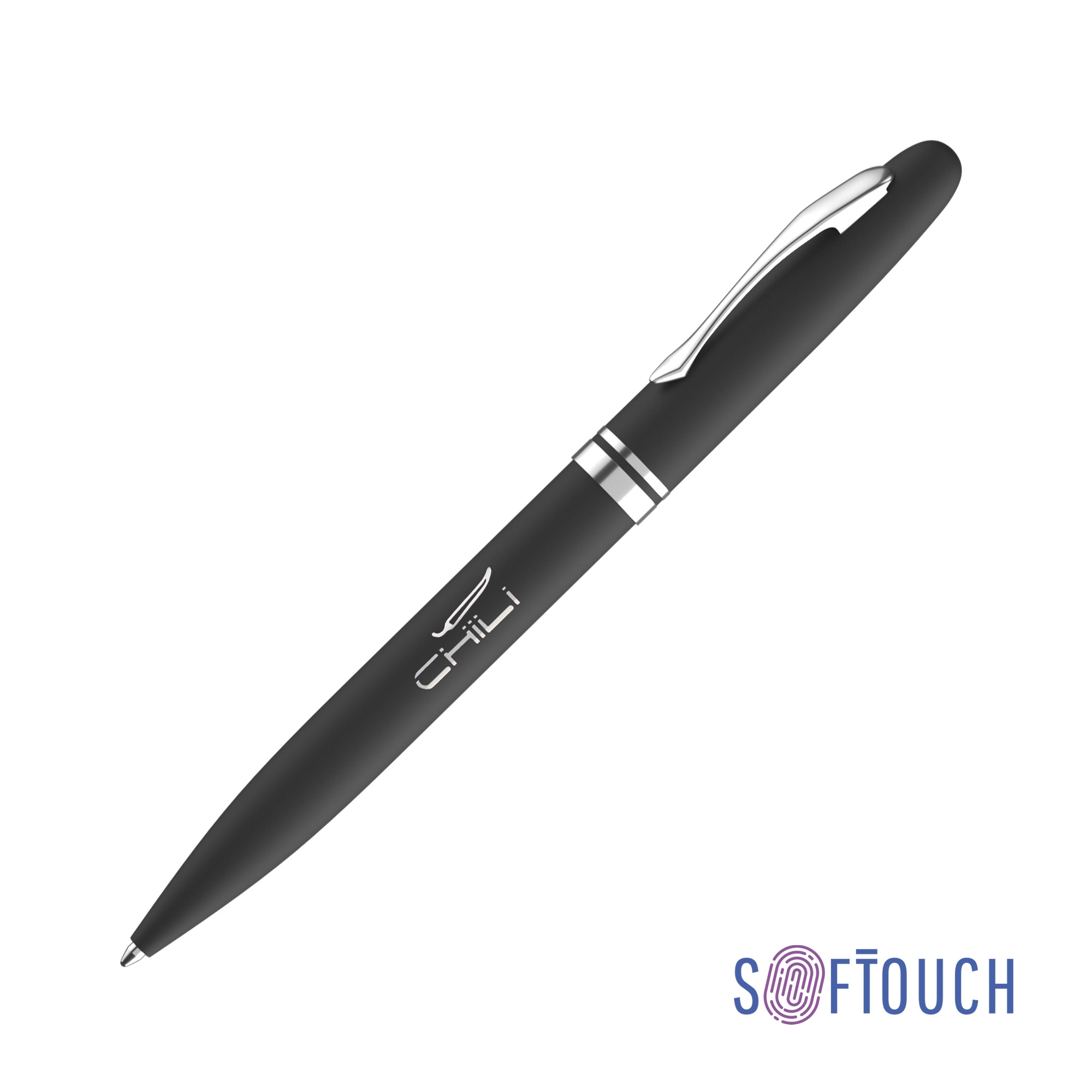 Ручка шариковая "Moon", покрытие soft touch, черный, металл/soft touch